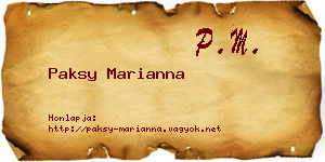 Paksy Marianna névjegykártya