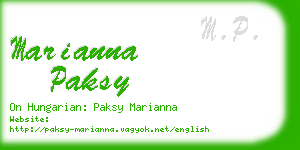 marianna paksy business card